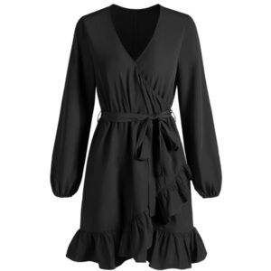 Elegant Black Wrap Dress